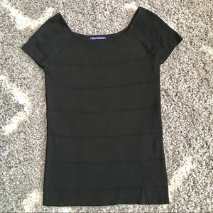 Vivienne Tam Black Knit Top Ribbed